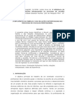 ARTIGO - A Influência Da Família e Das Relações Interpessoais No Processo de Escolha Profissional