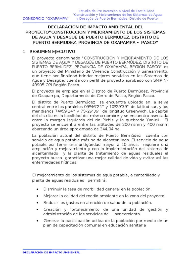 Estudio de Impacto Ambiental | PDF | Residuos | Evaluación de impacto ...