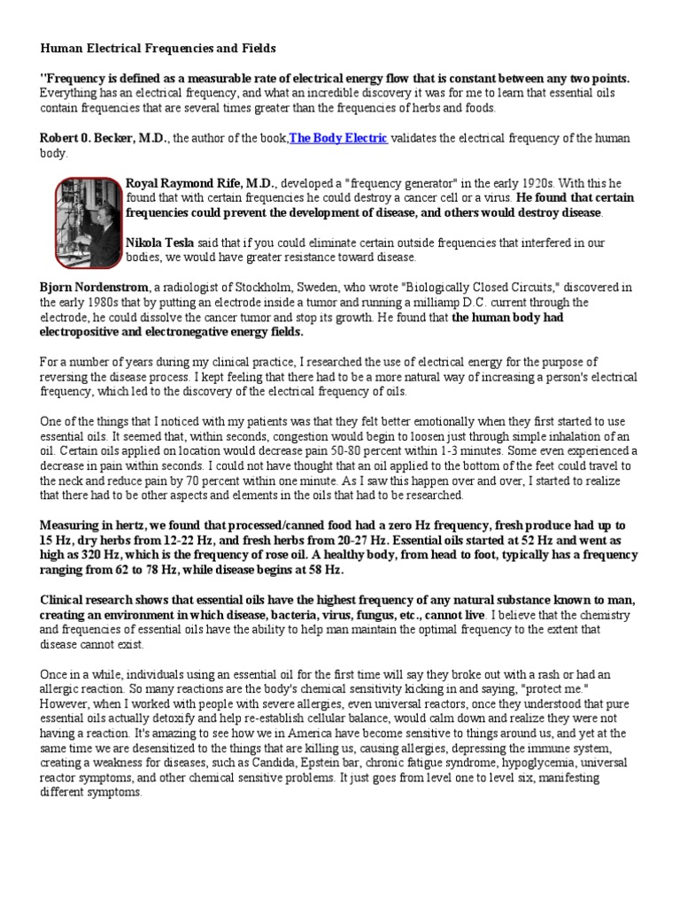 Human Electrical Frequencies and Fields (D. Gary Young) PDF Allergy