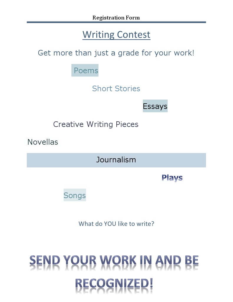 Class Act Writing Contest Registration | PDF | Communication | Business