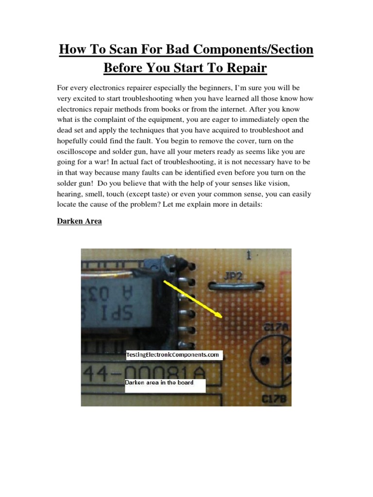 Scan Bad Components | PDF | Home & Garden | Computers