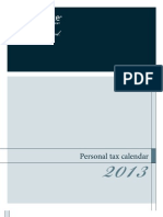 2013 Personal Tax Calendar 