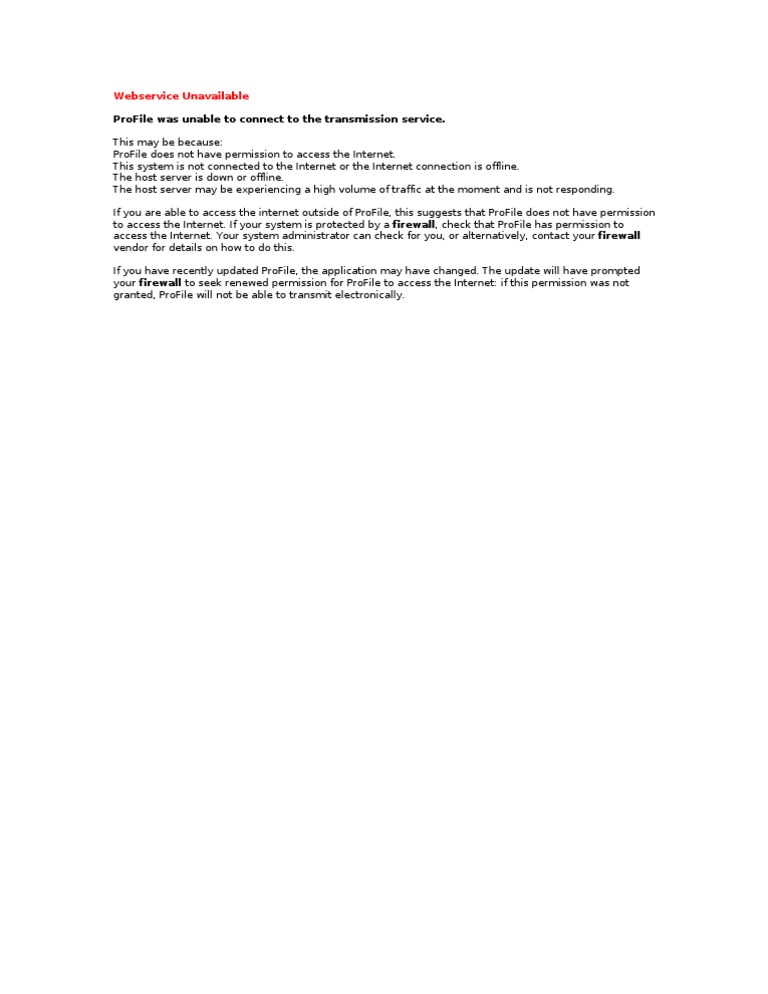 ProFile Internet Connection Issues | PDF