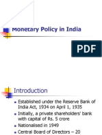 Monetary Policy in India