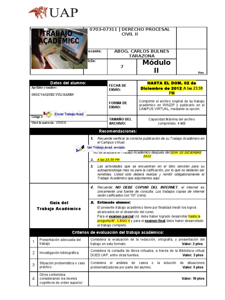 Derecho Procesal Civil II | PDF | Ley procesal | Demanda judicial