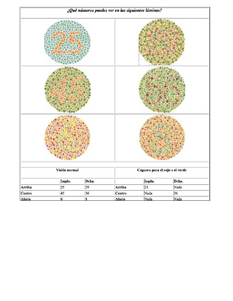 Tablas de Ishihara, Rosembaum y Snellen PDF