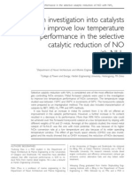 An Investigation Into Catalysts to Improve Low Temperature Performance in the Selective Catalytic Reduction of NO With NH3