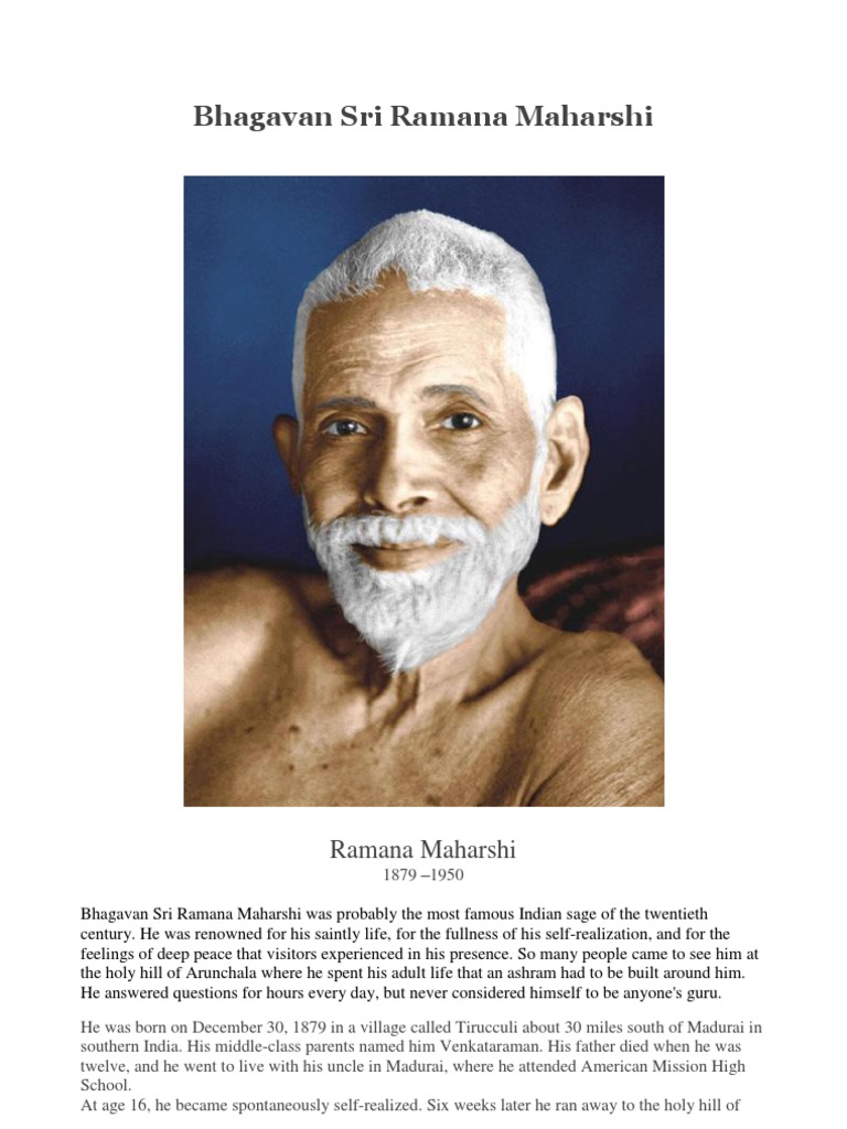Bhagavan Sri Ramana Maharshi | PDF