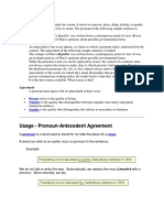 Usage - Pronoun-Antecedent Agreement