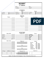 World of Darkness: Mummy 1st Edition Character Sheet