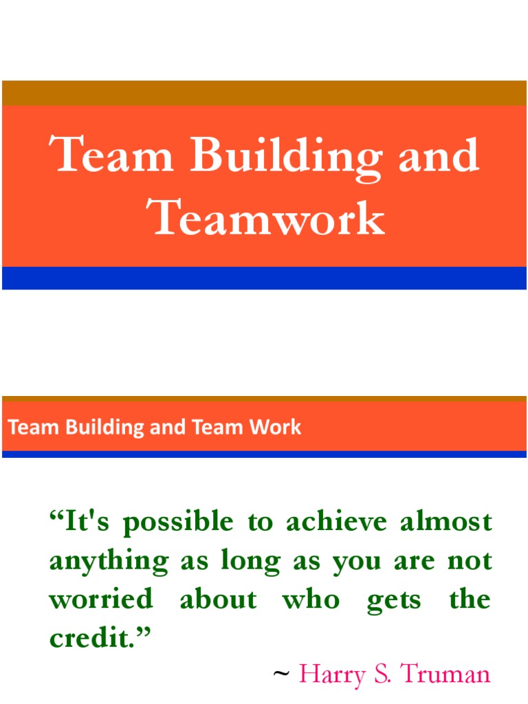 Team Building and Teamwork Essentials | PDF | Team Building | Goal