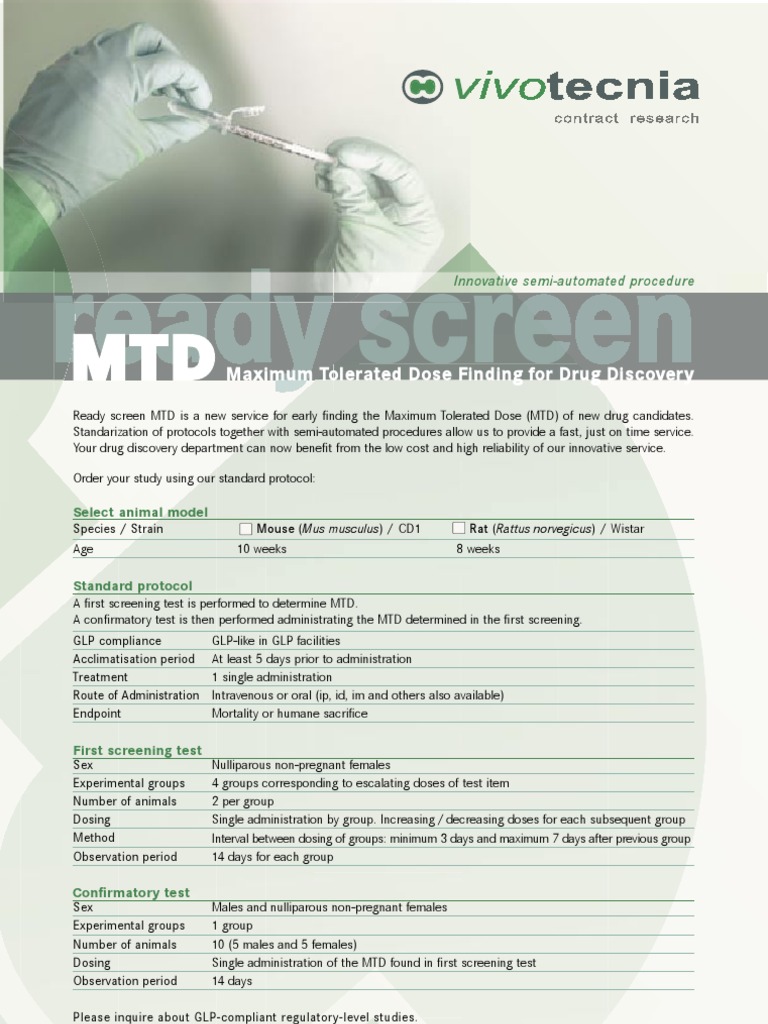 MTD Finding Service for Drug Discovery | PDF | Science & Mathematics