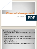 Channel Management: Adil Mirza ICFAI Business School Hyedrabad