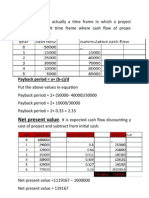 Pay Back.: Payback Period A+ (B-C) /D