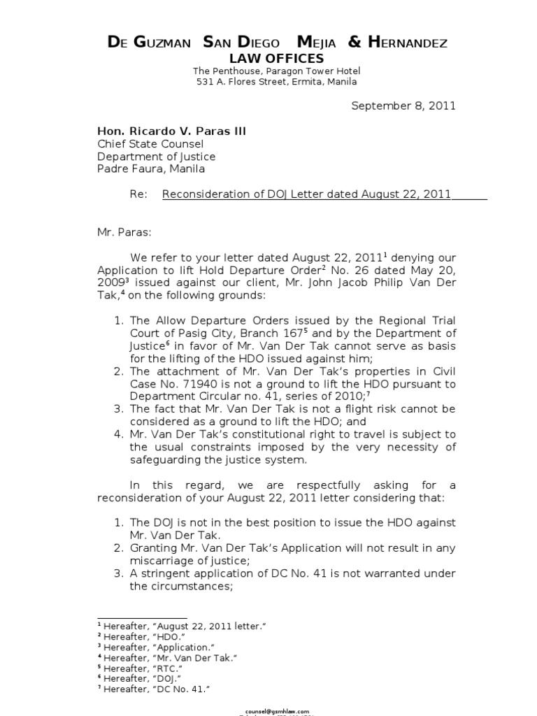 MOtion For Reconsideration DOJ PDF