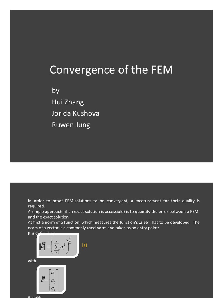 Convergence FEM | PDF | Finite Element Method | Norm (Mathematics)