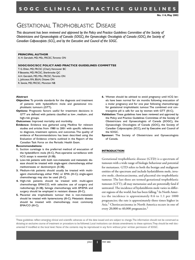 Gestational Trophoblastic Disease | PDF | Chemotherapy | Human ...