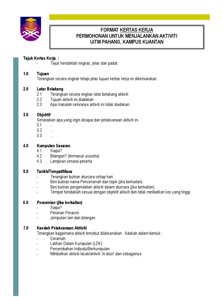 Format Kertas Kerja Projek Kertas Kerja Projek Inovasi