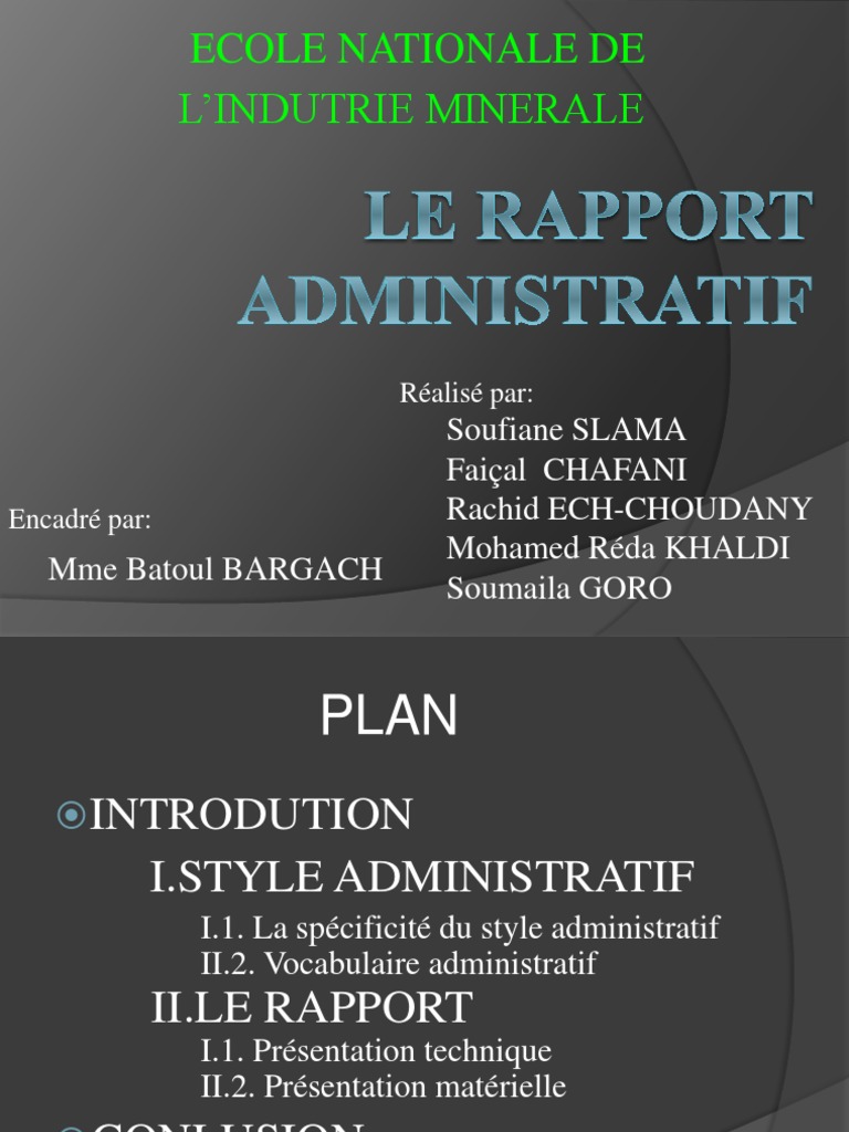 16971088 Rapport Administratif Lexique Langues