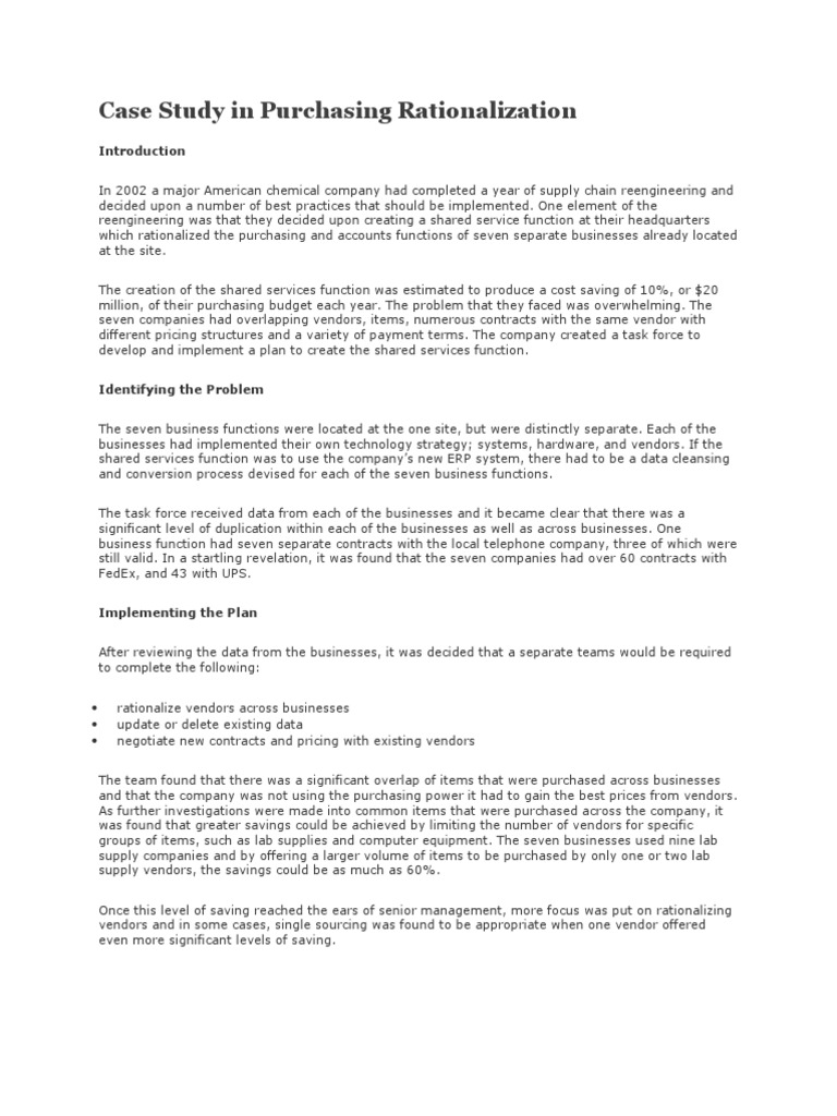 Case Study Pdf Negotiation Procurement