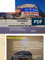 Session 1 - Introduction To Brands & Brand Management