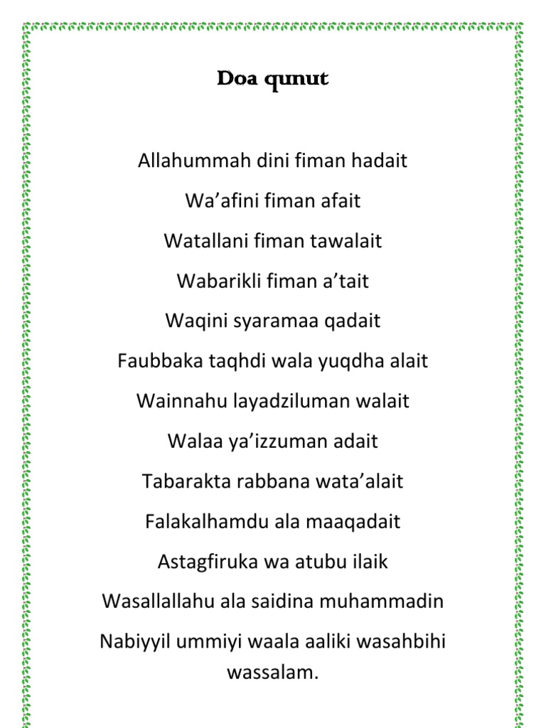 Doa Qunut