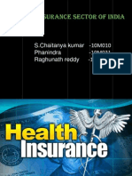 Health Insurance Sector of India: S.Chaitanya Kumar - 10M010 Phanindra - 10M031 Raghunath Reddy - 10M040