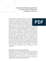 Análisis de La Filosofía Aristotélica y Tomista Como Prolegomeno A La Filosofía Moderna, Verano