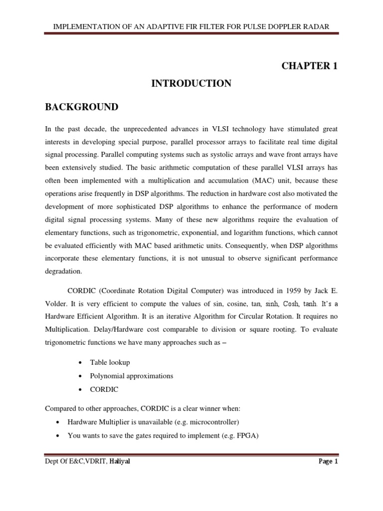 Pulse Doppler Radar Report PDF Matlab Hardware Description Language