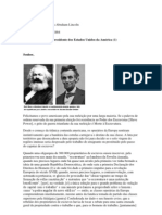 Marx apoia Lincoln na luta contra a escravatura