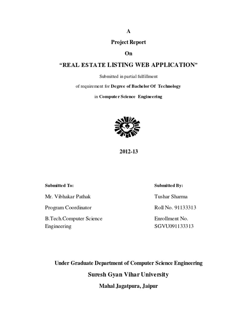 Real Estate Listing Web Application Project Report | PDF | Web ...