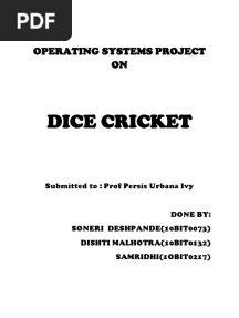 Dice Cricket