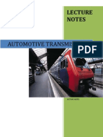 Automotive Transmission - Lecture Notes Complete PDF