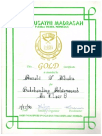 Aunali Khaku Certificate of Merit Achievement