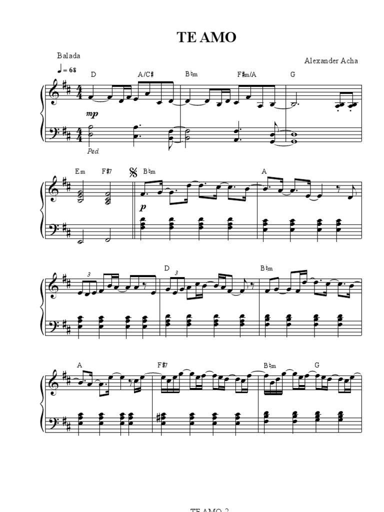 Te Amo (Alexander Acha) PDF