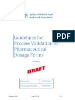 Process Validation - Saudi FDA Guideline