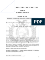 Ley 296 Aprobación Contrato de Préstamo, suscrito entre Bolivia y la CAF por la suma de hasta $us18.450.000.- para financiar el “Programa Más Inversiones para el agua – MIAGUA I (Fase 2)”