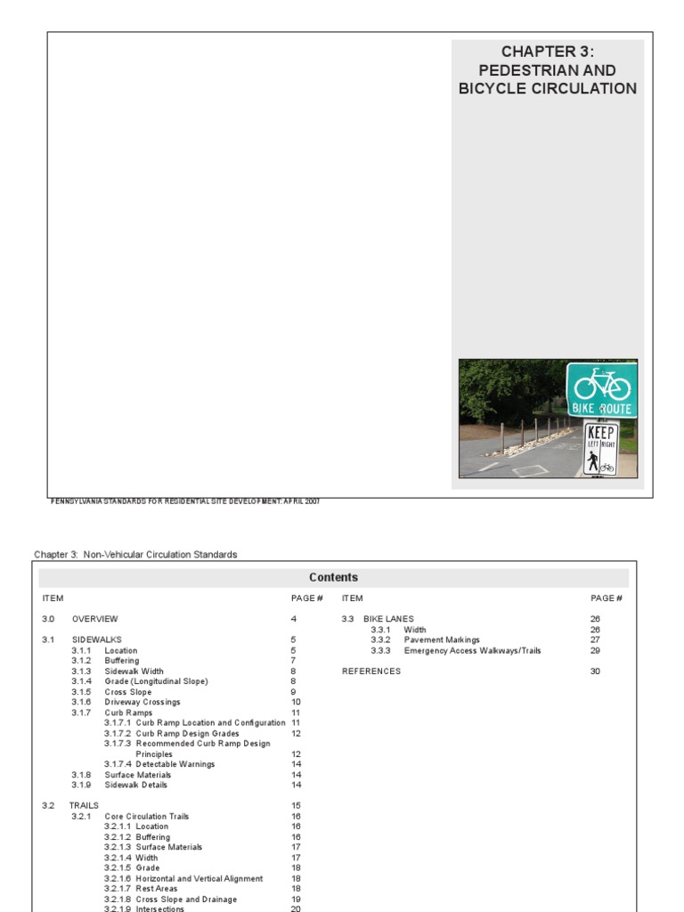 Design Standards for Pedestrian and Bicycle Circulation Ensuring