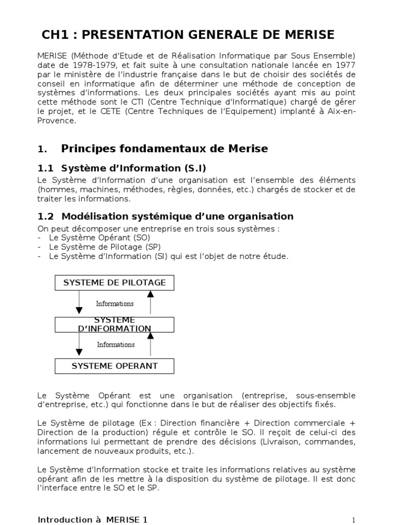 Introduction à la méthode Merise | PDF | Architecture de logiciel ...