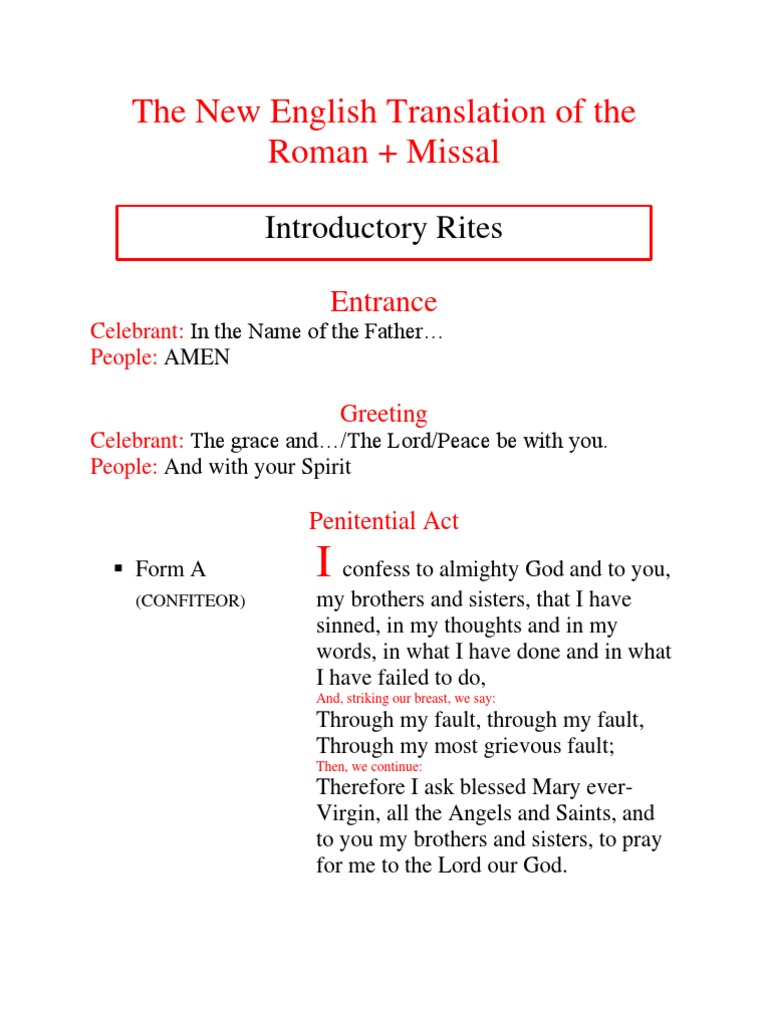 The New English Translation of The Roman | PDF | Mass (Liturgy) | Mercy