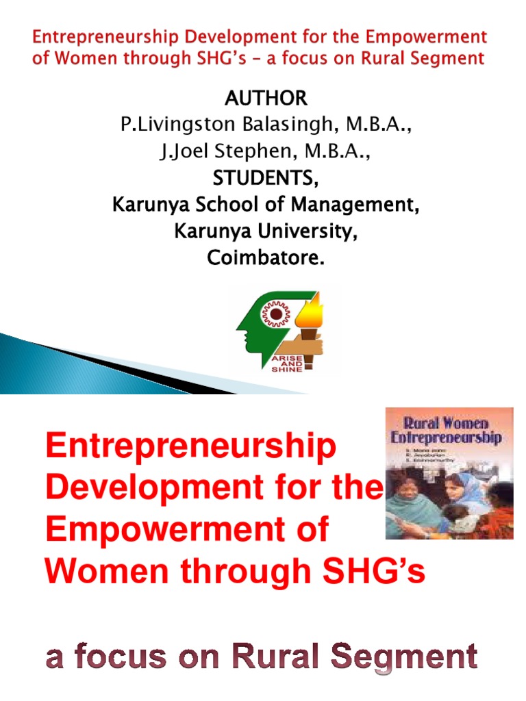 Empowering Rural Women through SHGs | PDF | Empowerment | Entrepreneurship