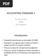 Accounting Standard 1: By: Manju Asht Lfbaa LPU Phagwara