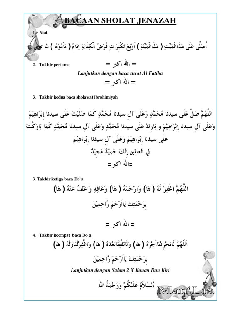 Bacaan Sholat Jenazah