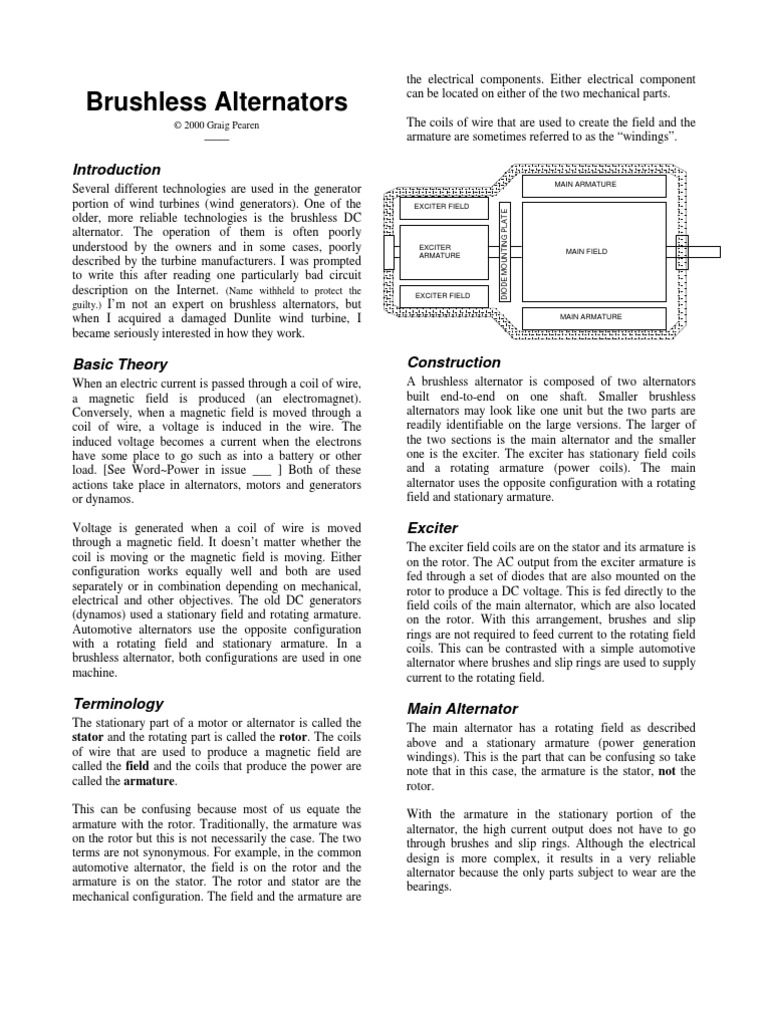 Brushless Alternators © 2000 Graig Pearen PDF Power Engineering