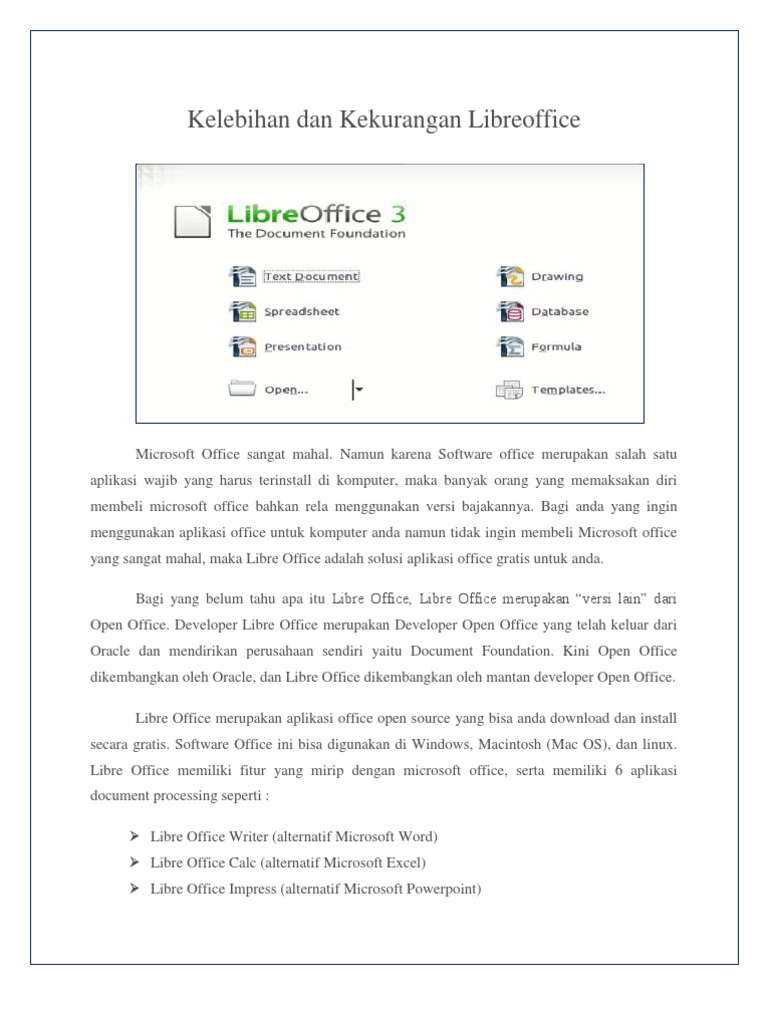 Kelebihan Dan Kekurangan Libreoffice Kelebihan Dan Kekurangan Libreoffice