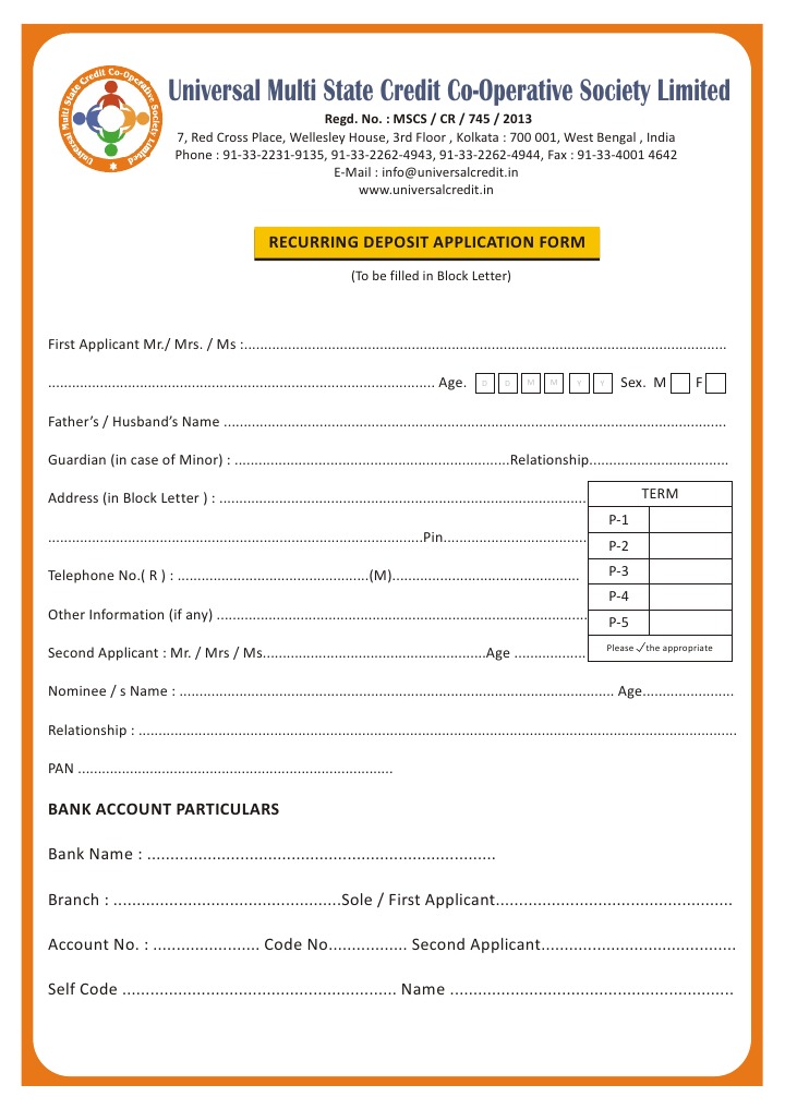 Universal Multi State Credit CoOperative Society Limited Recurring