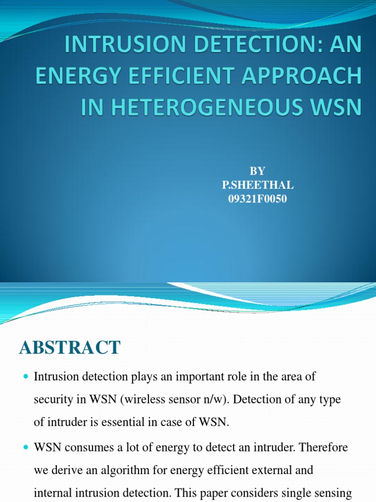 Intrusion Detection | PDF | Wireless Sensor Network | Areas Of Computer ...