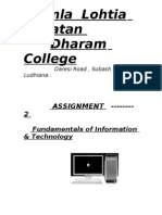 Kamla Lohtia Sanatan Dharam College: ASSIGNMENT - 2