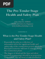 The Pre-Tender Stage Health and Safety Plan