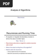 Analysis of Algorithms: Recurrences